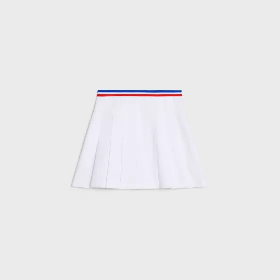 Short Pleated Skirt In Cotton Pique - | ^CELINE Online