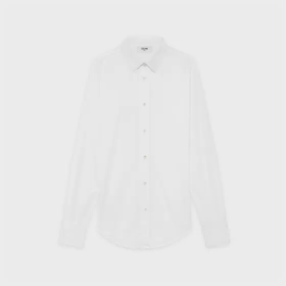 Skinny Shirt In Cotton Poplin - | ^CELINE New