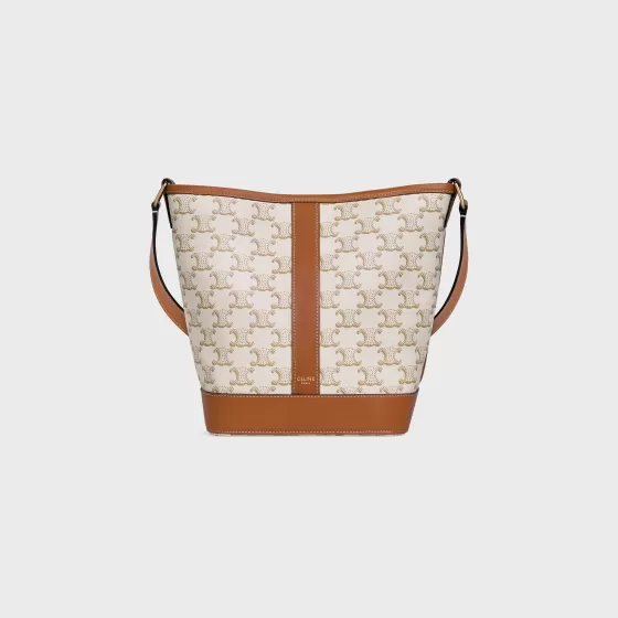 Small Bucket In Triomphe Canvas And Calfskin - | ^CELINE Discount