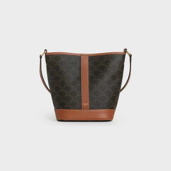 Small Bucket In Triomphe Canvas And Calfskin - | ^CELINE Discount