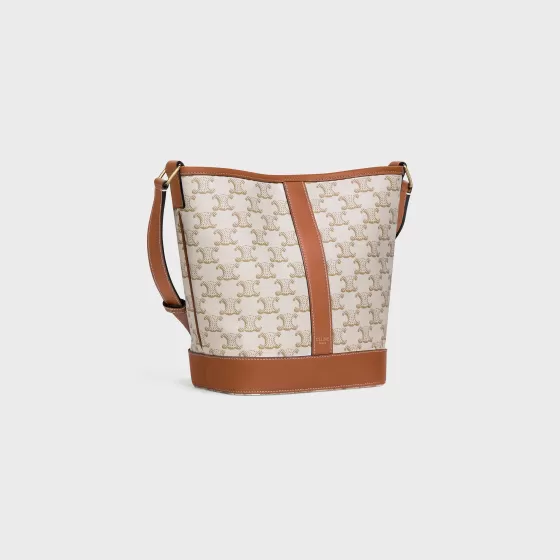 Small Bucket In Triomphe Canvas And Calfskin - | ^CELINE Discount