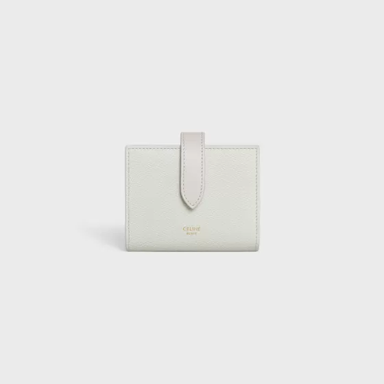 Small Strap Wallet Essentials In Bicolour Grained Calfskin - | ^CELINE Store