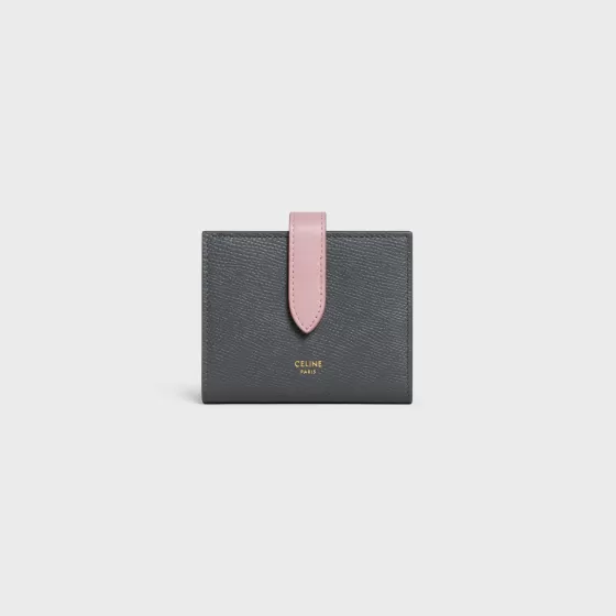 Small Strap Wallet Essentials In Bicolour Grained Calfskin - | ^CELINE New