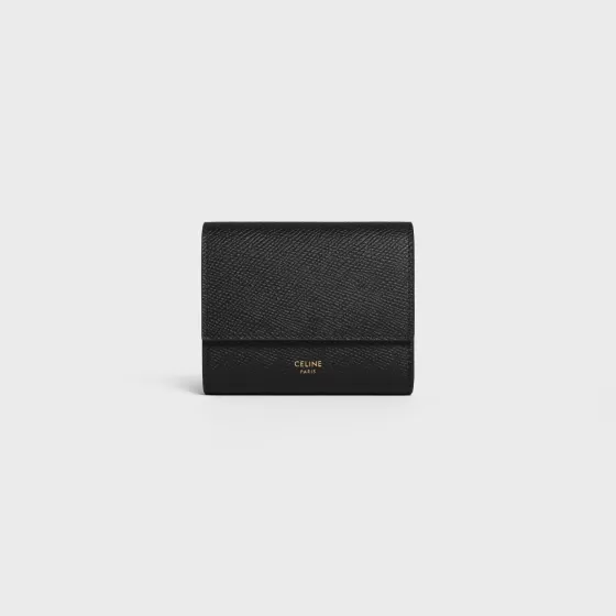 Small Trifold Wallet In Grained Calfskin - | ^CELINE Best Sale