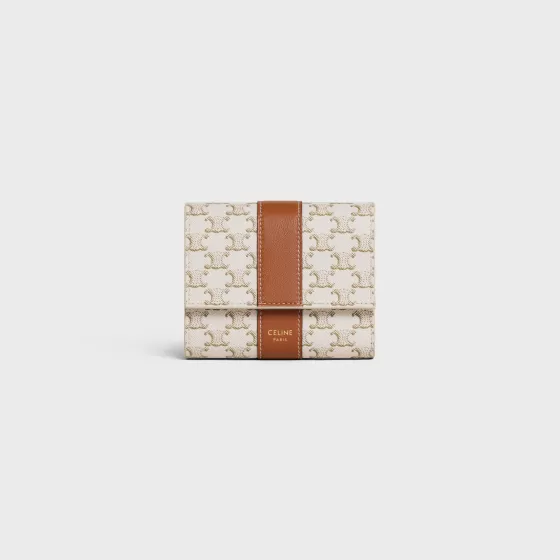 Small Trifold Wallet In Triomphe Canvas And Lambskin - | ^CELINE Flash Sale