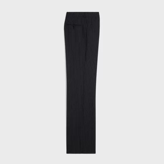 Straight Pants In Striped Wool - | ^CELINE Best