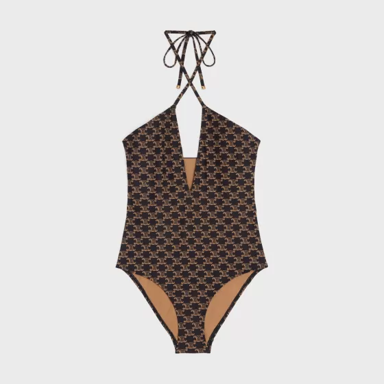 Swimsuit In Matte Monogram Jersey - | ^CELINE Best Sale