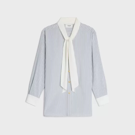 Tomboy Shirt In Striped Silk Twill - | ^CELINE Best