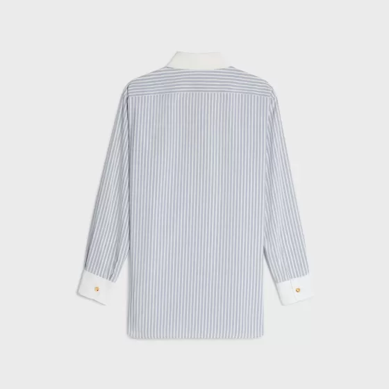 Tomboy Shirt In Striped Silk Twill - | ^CELINE Best