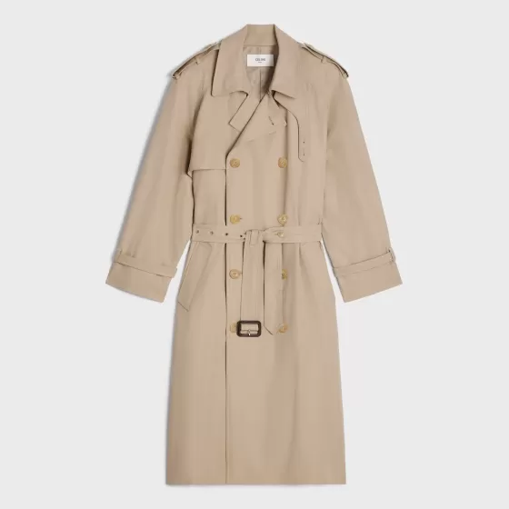 Tomboy Trench Coat In Cotton Gabardine - | ^CELINE Fashion