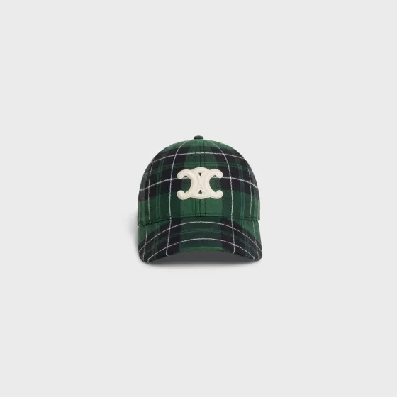 Triomphe Baseball Cap In Checked Flannel - | ^CELINE Flash Sale