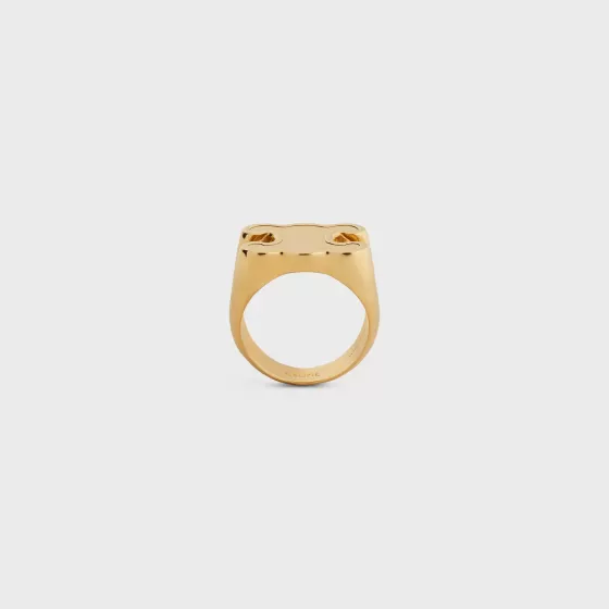 Triomphe Chevaliere Ring In Brass With Finish - | ^CELINE Hot