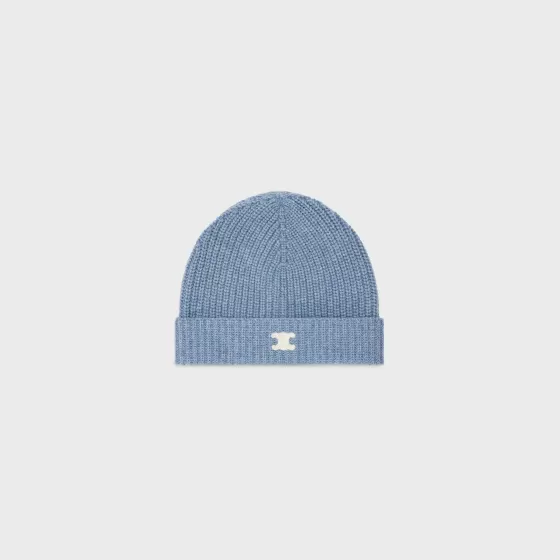 Triomphe Embroidered Beanie In Heritage Cashmere - | ^CELINE Discount