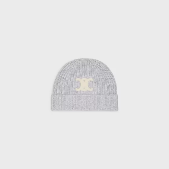 Triomphe Embroidered Beanie In Seamless Cashmere - | ^CELINE Cheap