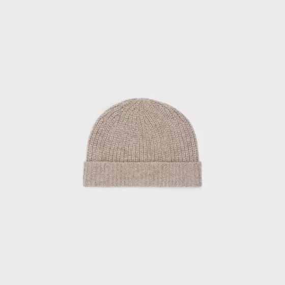 Triomphe Embroidered Beanie In Seamless Cashmere - | ^CELINE New