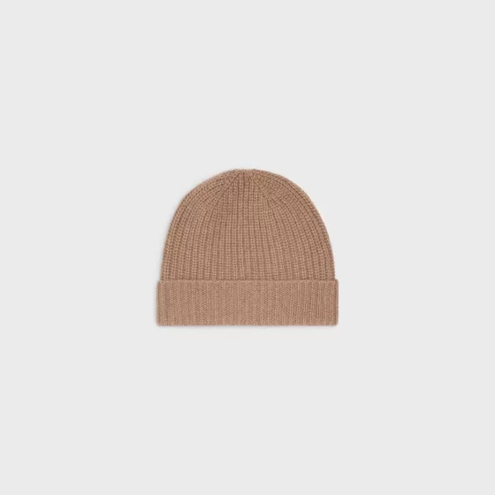 Triomphe Embroidered Beanie In Seamless Cashmere - | ^CELINE Online