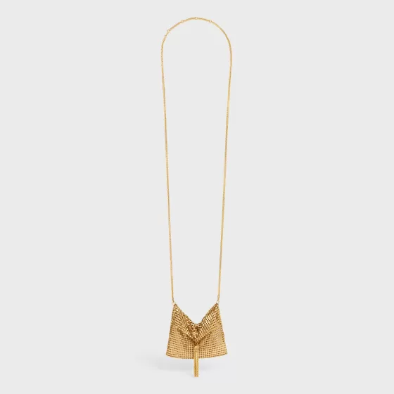 Triomphe Folk Pouch Necklace In Brass With Finish - | ^CELINE Hot