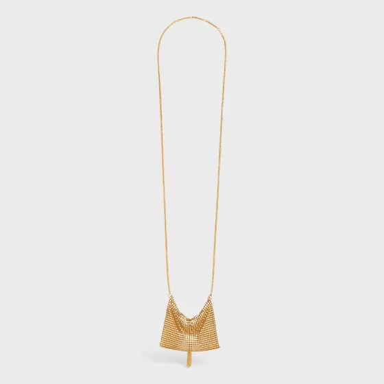 Triomphe Folk Pouch Necklace In Brass With Finish - | ^CELINE Hot