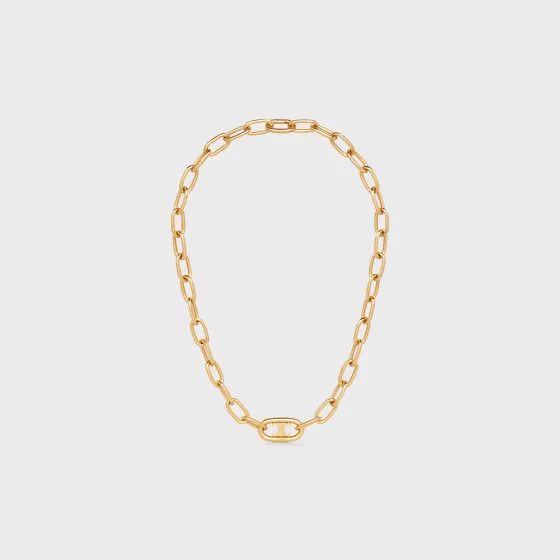 Triomphe Link Necklace In Brass With Finish - | ^CELINE Store