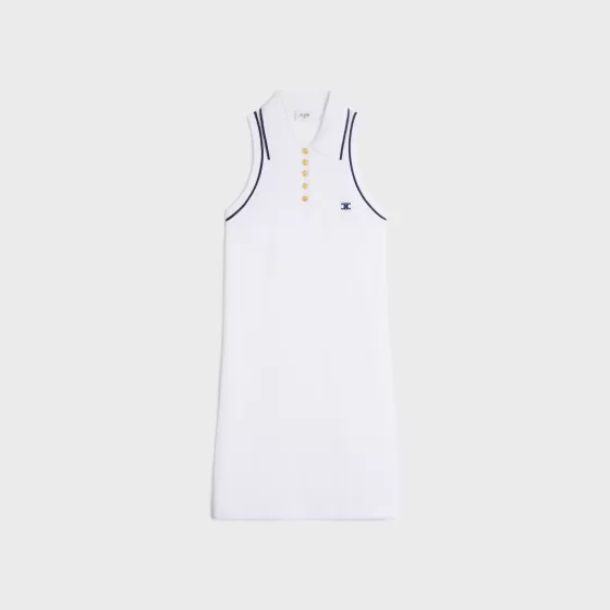 Triomphe Mini Polo Dress In Cotton Pique - | ^CELINE Clearance