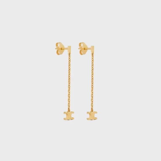 Triomphe Mini Triomphe Earrings In Brass With Finish - | ^CELINE New