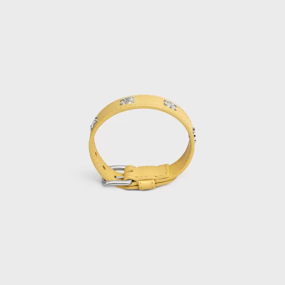 Triomphe Multi Leather Bracelet In Brass With Rhodium Finish And Calfskin - | ^CELINE Hot