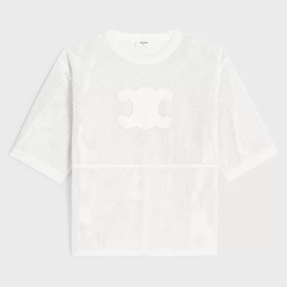 Triomphe Perforated T-Shirt In Plonge Lambskin - | ^CELINE Best