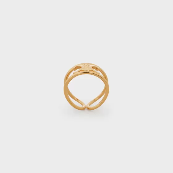 Triomphe Ring In Brass With Finish - | ^CELINE Shop