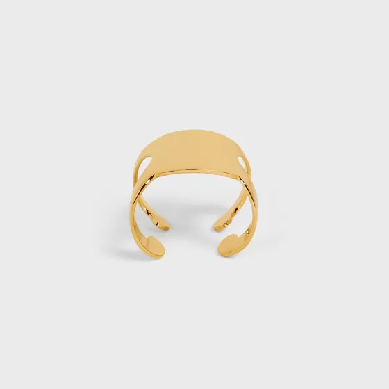 Triomphe Shadow Cuff In Brass With Finish - | ^CELINE Sale