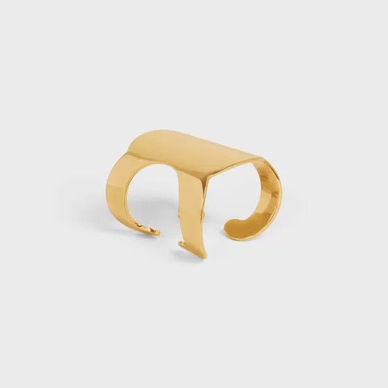 Triomphe Shadow Cuff In Brass With Finish - | ^CELINE Sale