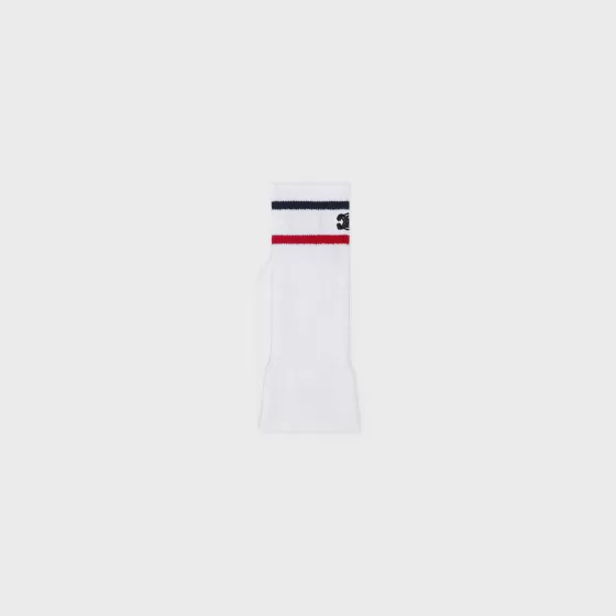 Triomphe Socks In Striped Cotton - | ^CELINE New