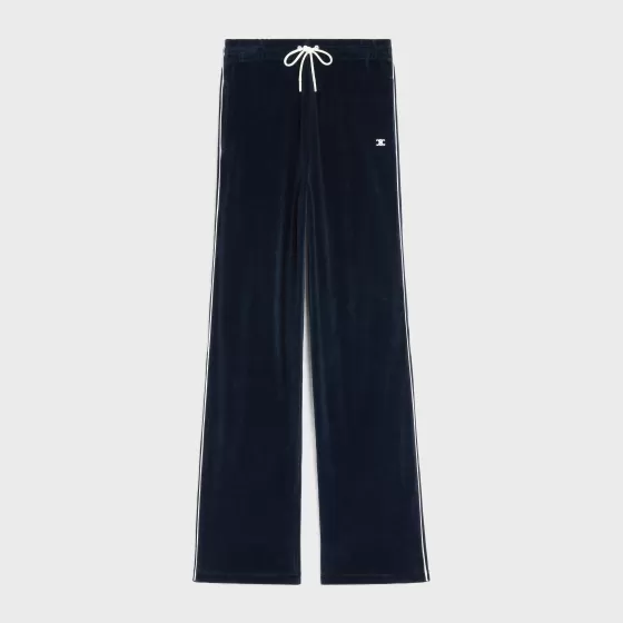 Triomphe Track Pants In Velvet Jersey - | ^CELINE Best