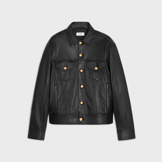 Trucker Jacket In Leather-Effect Cotton - | ^CELINE Fashion