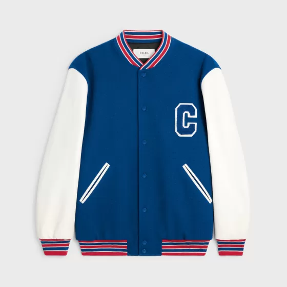 Varsity Jacket In Textured Wool - | ^CELINE Cheap