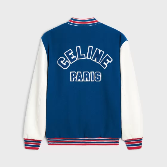 Varsity Jacket In Textured Wool - | ^CELINE Cheap