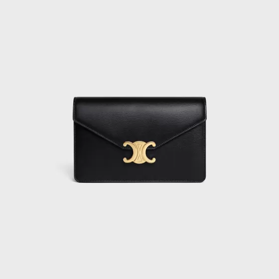 Wallet On Chain Triomphe In Shiny Calfskin - | ^CELINE Fashion