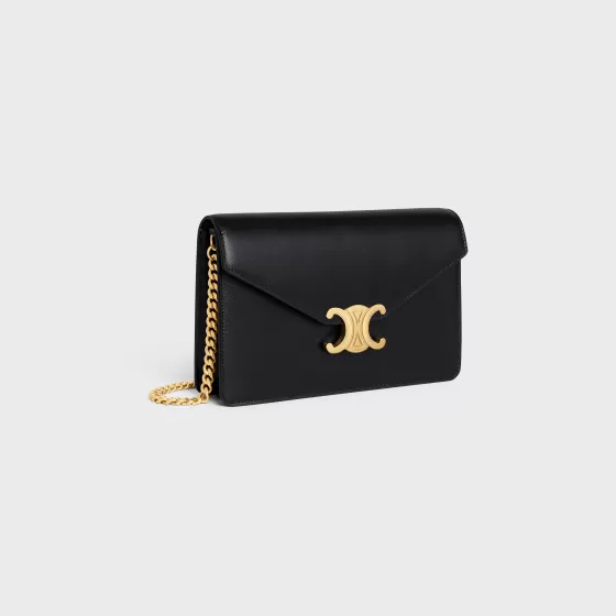 Wallet On Chain Triomphe In Shiny Calfskin - | ^CELINE Fashion