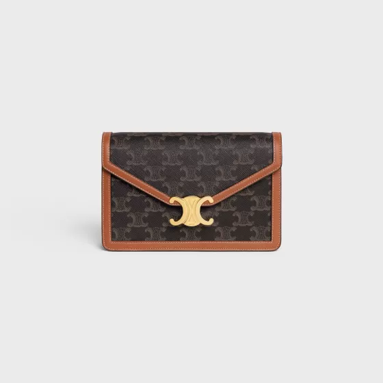 Wallet On Chain Triomphe In Triomphe Canvas And Calfskin - | ^CELINE Online