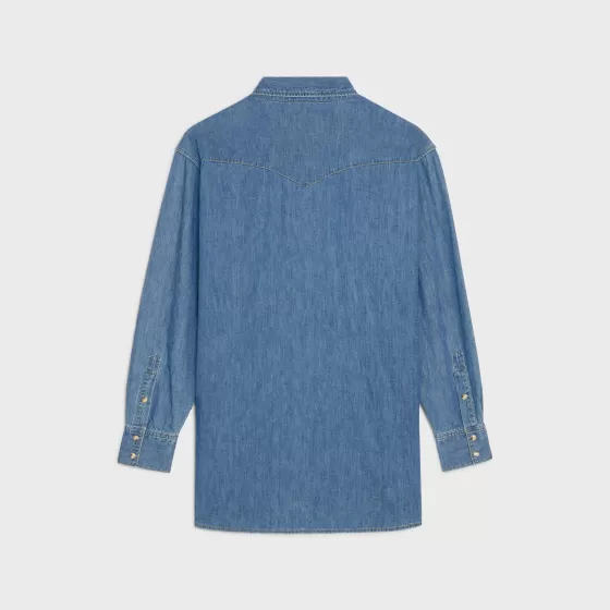 Western Shirt In Denim - | ^CELINE Flash Sale