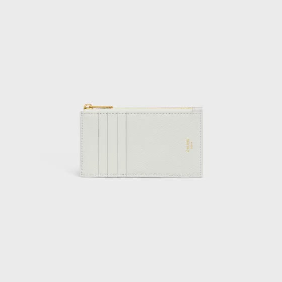 Zipped Compact Card Holder Essentials In Grained Calfskin - | ^CELINE Discount