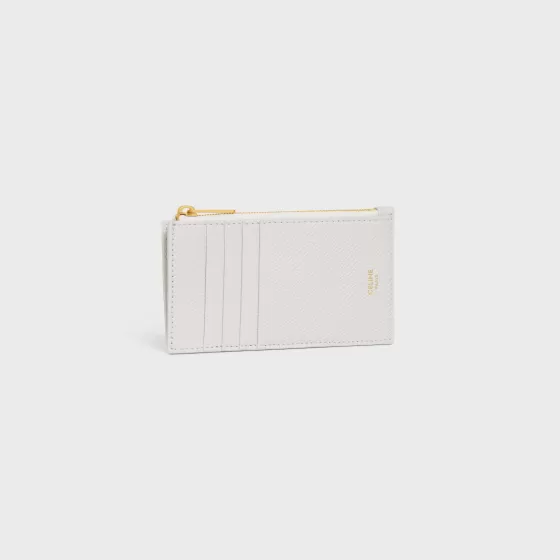 Zipped Compact Card Holder Essentials In Grained Calfskin - | ^CELINE Outlet