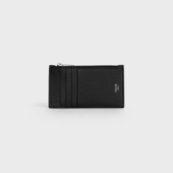 Zipped Compact Card Holder In Grained Calfskin - | ^CELINE Sale