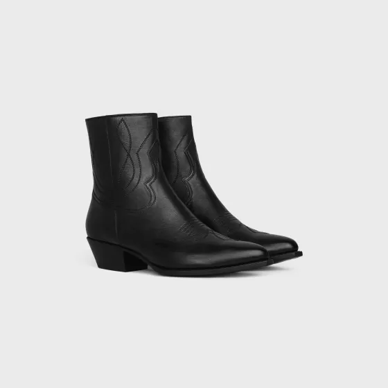 Zipped Western Boots In Calfskin - | ^CELINE New