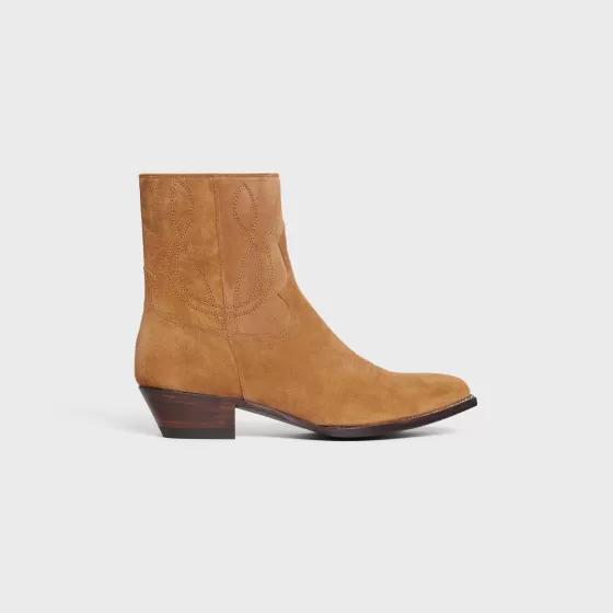 Zipped Western Boots In Suede Calfskin - | ^CELINE Cheap